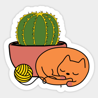 Golden Ball and Sleepy Cat Gardener Sticker